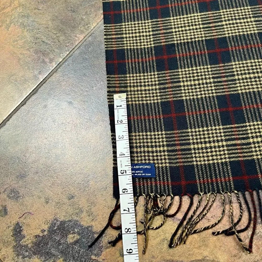 John Ashford 100% Acrylic Plaid Scarf